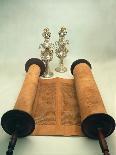 Torah Scroll with Silver Crown Finials-Jewish School-Giclee Print