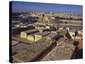 Jewish Tombs in the Mount of Olives Cemetery, with the Old City Beyond, Jerusalem, Israel-Eitan Simanor-Stretched Canvas