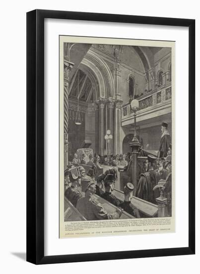 Jewish Volunteers at the Borough Synagogue, Celebrating the Feast of Chanucah-null-Framed Giclee Print