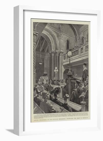 Jewish Volunteers at the Borough Synagogue, Celebrating the Feast of Chanucah-null-Framed Giclee Print