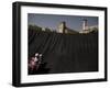 Jewish Woman with Her Children Outside the Tomb of the Patriarchs During Passover Celebrations-null-Framed Photographic Print