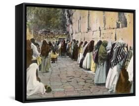 Jewish Women at the Wailing Wall, Jerusalem-null-Framed Stretched Canvas