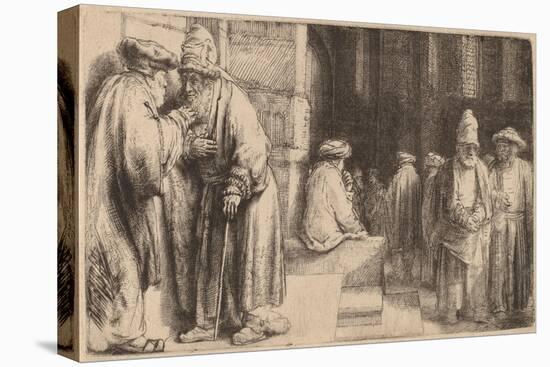 Jews in the Synagogue, 1648-Rembrandt van Rijn-Stretched Canvas