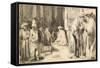 Jews in the Synagogue-Rembrandt van Rijn-Framed Stretched Canvas