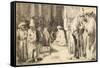 Jews in the Synagogue-Rembrandt van Rijn-Framed Stretched Canvas