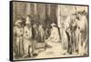 Jews in the Synagogue-Rembrandt van Rijn-Framed Stretched Canvas