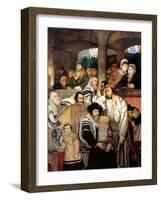 Jews Praying in the Synagogue on Yom Kippur, 1878-Maurycy Gottlieb-Framed Giclee Print