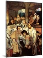 Jews Praying in the Synagogue on Yom Kippur-Maurycy Gottlieb-Mounted Giclee Print