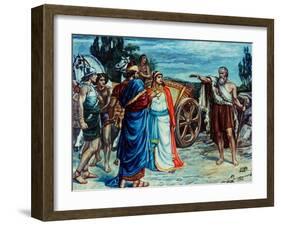 Jezabel and Ahab Meeting Elijah in Naboth's Vineyard-Frank Bernard Dicksee-Framed Giclee Print