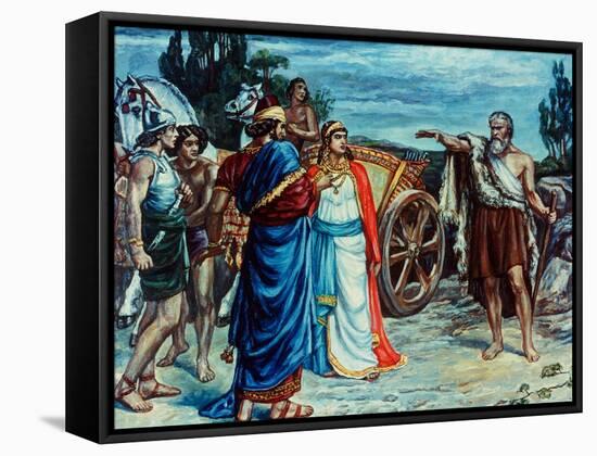 Jezabel and Ahab Meeting Elijah in Naboth's Vineyard-Frank Bernard Dicksee-Framed Stretched Canvas