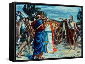 Jezabel and Ahab Meeting Elijah in Naboth's Vineyard-Frank Bernard Dicksee-Framed Stretched Canvas