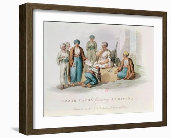 Jezzar Pacha (C.1720-1804) Condemning a Criminal (Colour Engraving)-Edward Orme-Framed Giclee Print