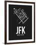 JFK New York Airport Black-NaxArt-Framed Art Print