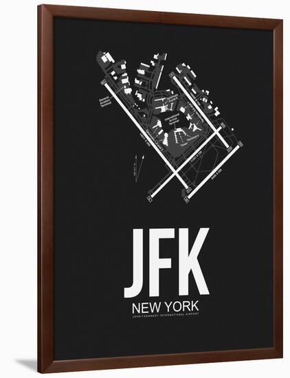 JFK New York Airport Black-NaxArt-Framed Art Print