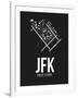 JFK New York Airport Black-NaxArt-Framed Art Print