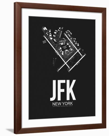 JFK New York Airport Black-NaxArt-Framed Art Print