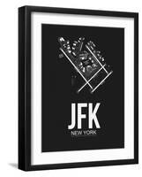 JFK New York Airport Black-NaxArt-Framed Art Print