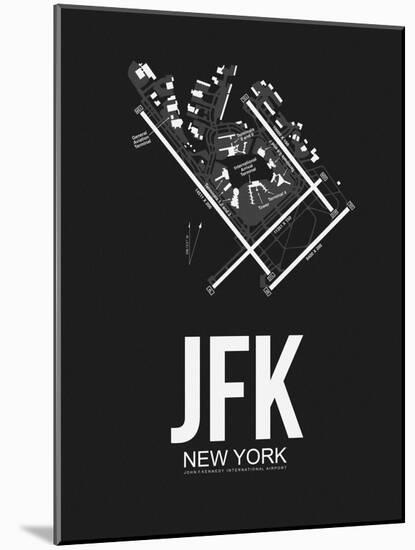 JFK New York Airport Black-NaxArt-Mounted Art Print