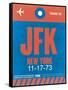 JFK New York Luggage Tag 1-NaxArt-Framed Stretched Canvas