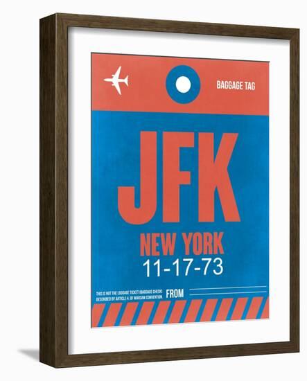 JFK New York Luggage Tag 1-NaxArt-Framed Art Print