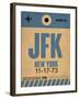 JFK New York Luggage Tag 2-NaxArt-Framed Art Print