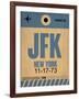 JFK New York Luggage Tag 2-NaxArt-Framed Art Print