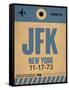 JFK New York Luggage Tag 2-NaxArt-Framed Stretched Canvas