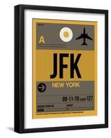 JFK New York Luggage Tag 3-NaxArt-Framed Art Print