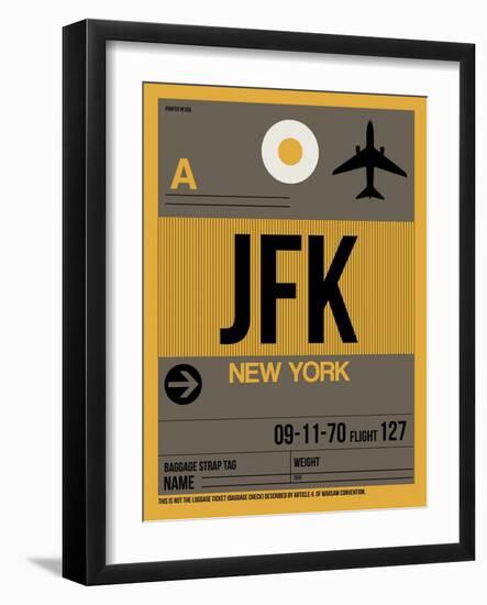 JFK New York Luggage Tag 3-NaxArt-Framed Art Print