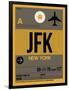 JFK New York Luggage Tag 3-NaxArt-Framed Art Print