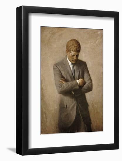 JFK-Aaron Shikler-Framed Art Print