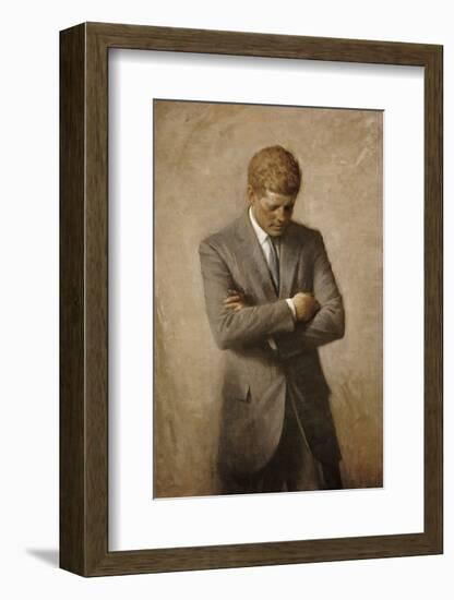 JFK-Aaron Shikler-Framed Art Print