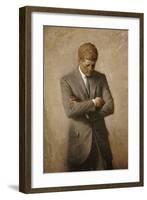 JFK-Aaron Shikler-Framed Art Print