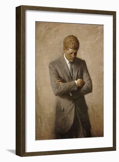 JFK-Aaron Shikler-Framed Art Print