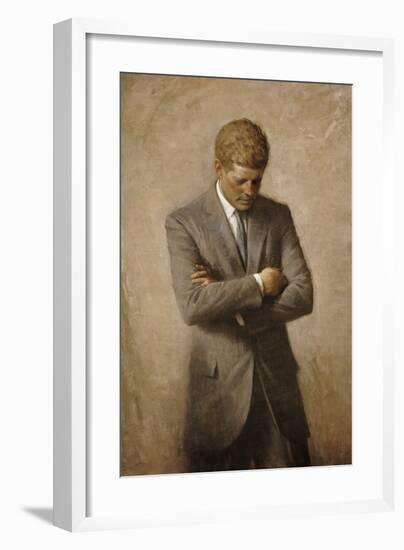JFK-Aaron Shikler-Framed Art Print