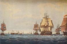 Battle of Copenhagen 1801. British Fleet Approaching, 1801. Artists: Robert Pollard, JG Wells-JG Wells-Giclee Print