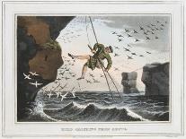 Bird Catching from Above, Shetland Islands, 1813-JH Clarke-Framed Stretched Canvas