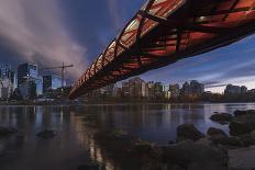 Calgary cityscape with Peace Bridge, Calgary, Alberta, Canada, North America-JIA HE-Photographic Print
