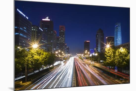 Jianguomenwai Dajie at Dusk.-Jon Hicks-Mounted Photographic Print