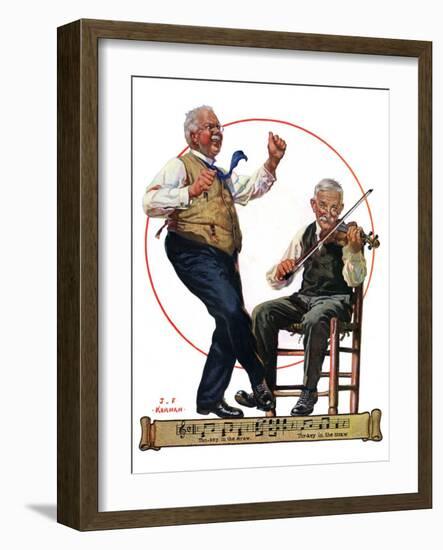 "Jig to a Fiddle,"February 2, 1929-J.F. Kernan-Framed Giclee Print