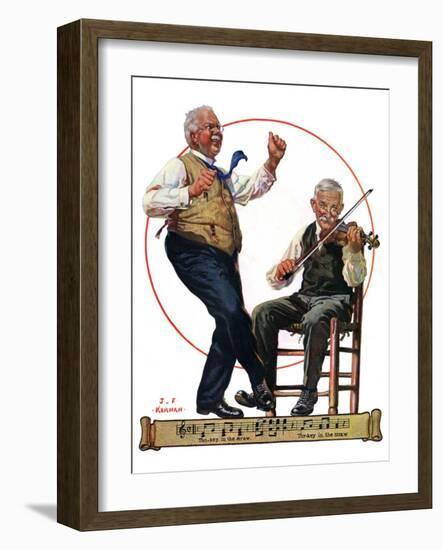 "Jig to a Fiddle,"February 2, 1929-J.F. Kernan-Framed Premium Giclee Print