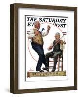 "Jig to a Fiddle," Saturday Evening Post Cover, February 2, 1929-J.F. Kernan-Framed Giclee Print