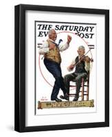 "Jig to a Fiddle," Saturday Evening Post Cover, February 2, 1929-J.F. Kernan-Framed Giclee Print