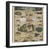 Jigsaw Puzzle of The Pilgrim's Progress Dissected, or a Complete View of Christian's Travels, 1790-John Bunyan-Framed Giclee Print