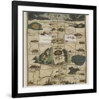 Jigsaw Puzzle of The Pilgrim's Progress Dissected, or a Complete View of Christian's Travels, 1790-John Bunyan-Framed Giclee Print