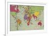 Jigsaw Puzzle of The World on Mercator's Projection with Country Capitals, 1935-null-Framed Giclee Print