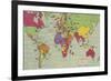 Jigsaw Puzzle of The World on Mercator's Projection with Country Capitals, 1935-null-Framed Giclee Print