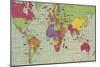 Jigsaw Puzzle of The World on Mercator's Projection with Country Capitals, 1935-null-Mounted Giclee Print