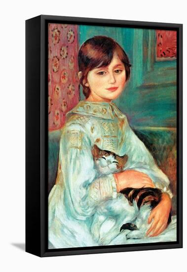 Jilie Manet with Cat-Pierre-Auguste Renoir-Framed Stretched Canvas