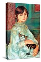 Jilie Manet with Cat-Pierre-Auguste Renoir-Stretched Canvas